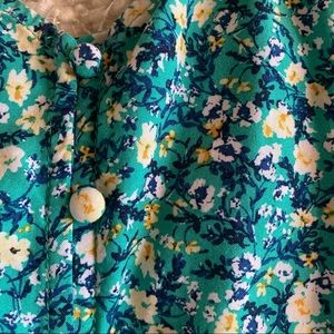 FIRM PRICE! Green Floral Spaghetti Strap Tank with Buttons